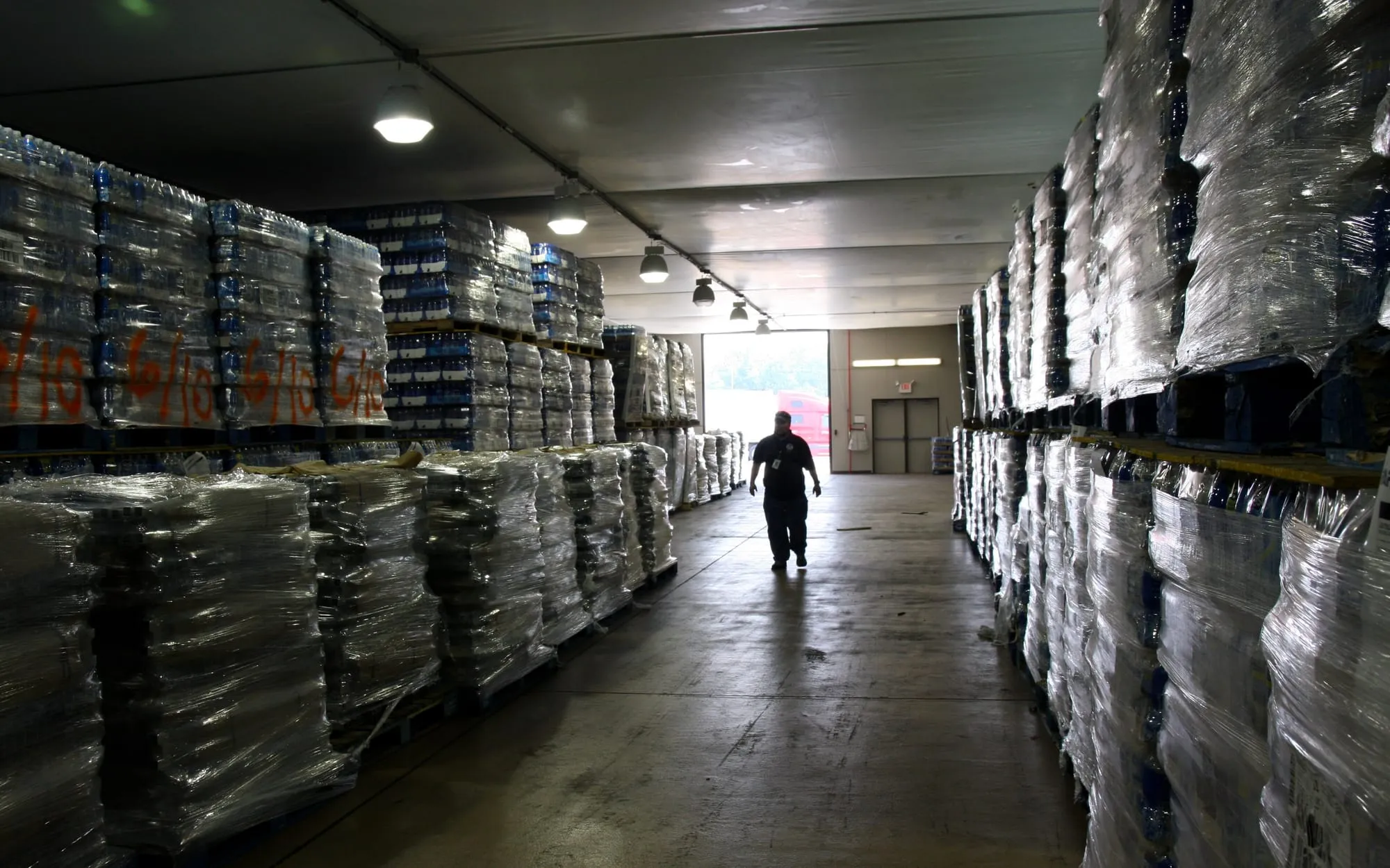 Palletised cargo in a warehouse waiting for LCL consolidation